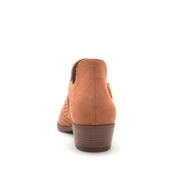 6/6.5/8/8.5 Buckled cutout suede ankle booties brown orange - Picture 9 of 11